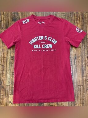 Kill Crew Fighter’s Club Short T-Shirt in Maroon Size Medium